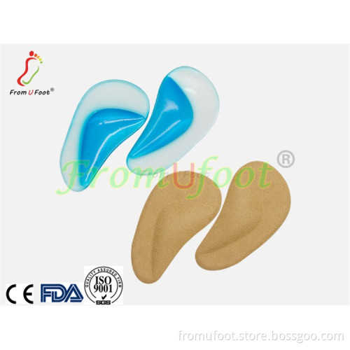 Footinsole ZRWE07 Arch Support Insoles Pu Gel Foot Massage Suede Insoles for Fallen Arches